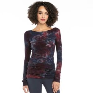 Hard Tail long sleeve thumbhole T plum tie dye